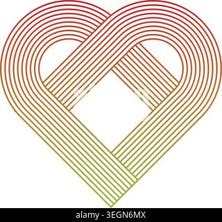 Abstract heart shape made of colorful stripes, gradient design, symbolizes love and passion, modern and artistic graphic. Stock Vector