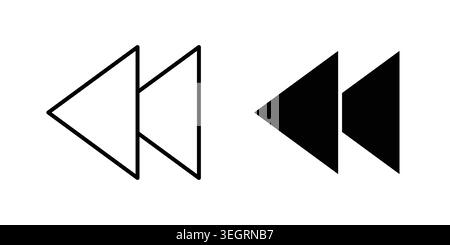 Rewind button icon vector symbol graphics Stock Vector