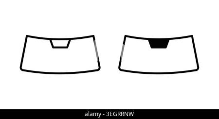 car windscreen icon vector template set in black Stock Vector
