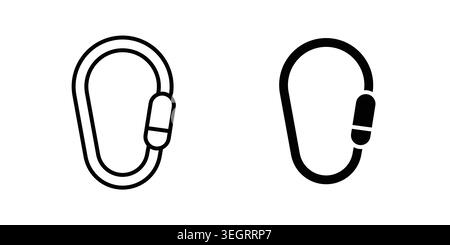 Carabiner icon vector template set in black Stock Vector