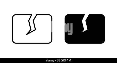 Crack icon vector template set in black Stock Vector