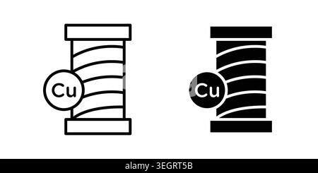 Copper icon vector template set in black Stock Vector