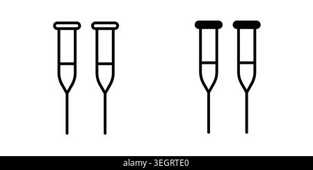 Crutch icon vector template set in black Stock Vector