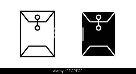 Document envelope icon vector template set in black Stock Vector