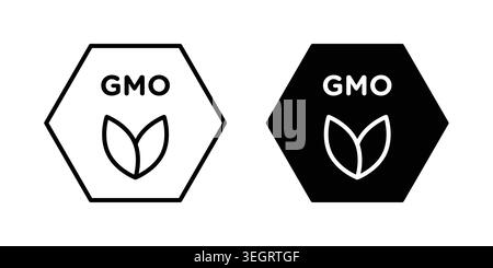 GMO icon vector template set in black Stock Vector