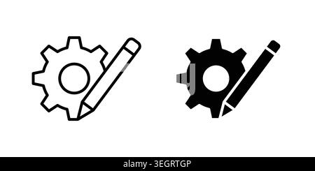 Customized icon vector template set in black Stock Vector