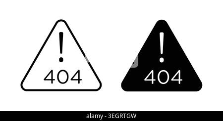 404 Error icon vector template set in black Stock Vector