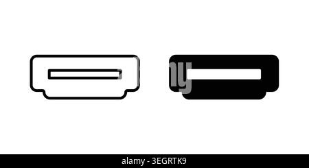 HDMI icon vector template set in black Stock Vector