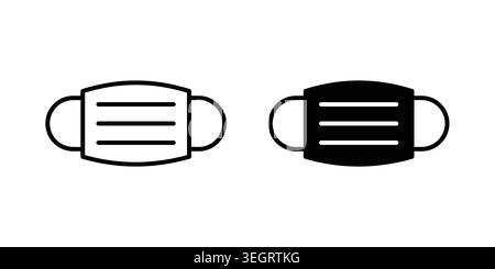 Face mask icon vector template set in black Stock Vector