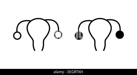 Gynecology icon vector template set in black Stock Vector