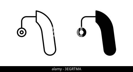 Hearing aid icon vector template set in black Stock Vector