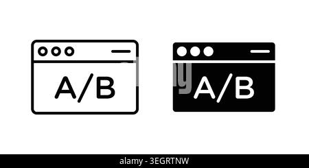 A B testing icon vector template set in black Stock Vector