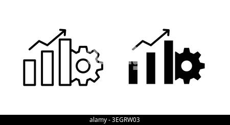 Improvement icon vector template set in black Stock Vector
