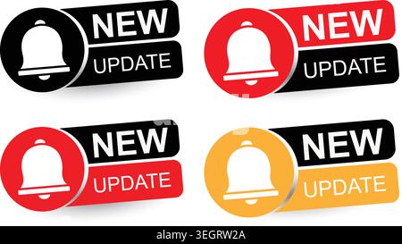 Modern New Update Badge Label Design for Notification Marketing Branding Stock Vector