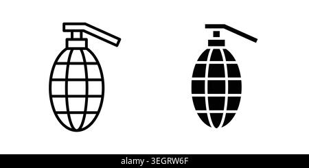 Hand grenade icon vector template set in black Stock Vector