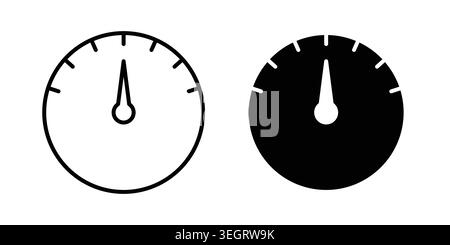 Meter icon vector template set in black Stock Vector