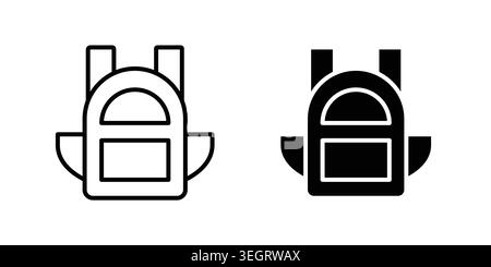 Backpack icon vector template set in black Stock Vector