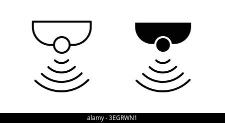Motion sensor icon vector template set in black Stock Vector