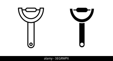 Potato peeler icon vector template set in black Stock Vector