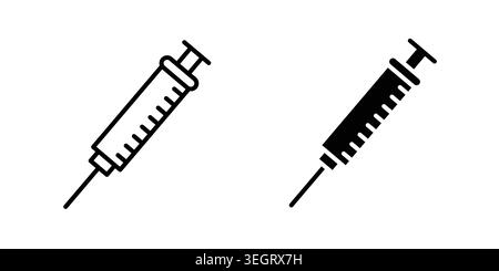 Needle icon vector template set in black Stock Vector