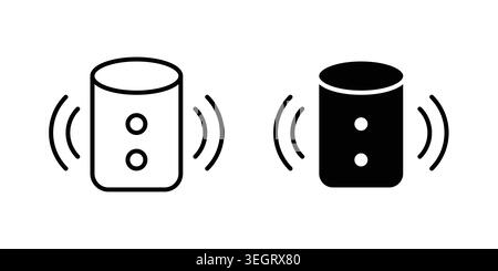 Smart speaker icon vector template set in black Stock Vector