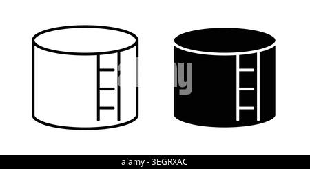 Oil storage icon vector template set in black Stock Vector