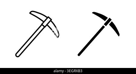 Pick axe icon vector template set in black Stock Vector