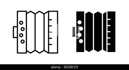 Bandoneon instruments icon vector template set in black Stock Vector