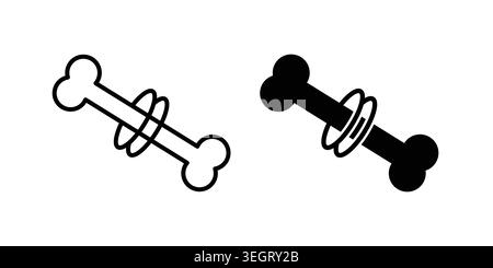 Strong healthy bones icon vector template set in black Stock Vector