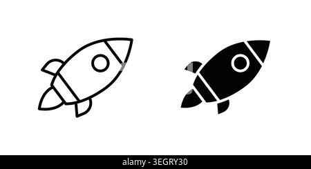 Startup icon vector template set in black Stock Vector