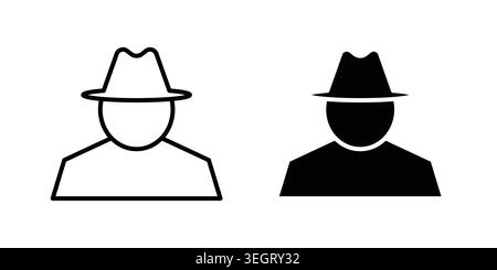 Spy icon vector template set in black Stock Vector