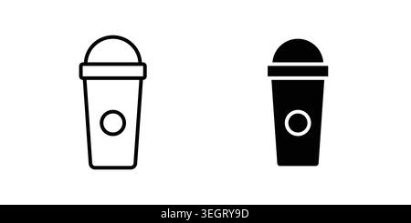 Protein shake icon vector template set in black Stock Vector