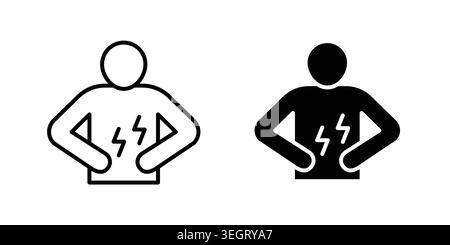 Stomachache icon vector template set in black Stock Vector