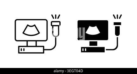 Ultrasonography icon vector template set in black Stock Vector
