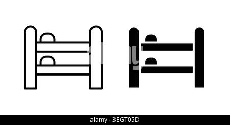 Bunk bed icon vector template set in black Stock Vector