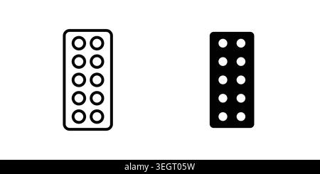Blister drug vector template set in blackicon vector template set in black Stock Vector