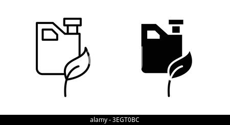 Biofuel canister icon vector template set in black Stock Vector