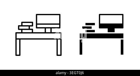 Workspace icon vector template set in black Stock Vector