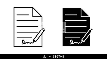 Document signed icon symbol. Vector illustration pack in black color. Stock Vector