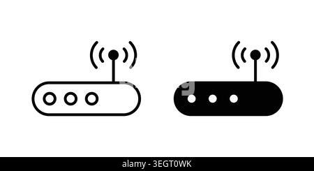 Wifi modem icon vector template set in black Stock Vector