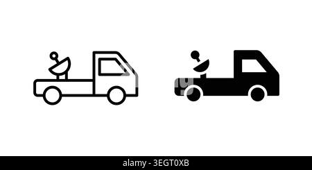 Broadcast van icon vector template set in black Stock Vector