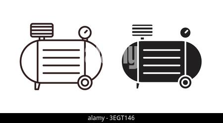 Compressor icon symbol. Vector illustration pack in black color. Stock Vector