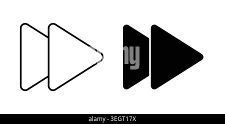 Forward icon symbol. Vector illustration pack in black color. Stock Vector