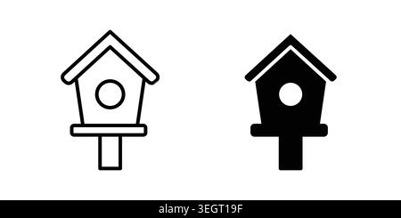 Bird house icon vector template set in black Stock Vector