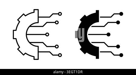 Digital transformation icon symbol. Vector illustration pack in black color. Stock Vector