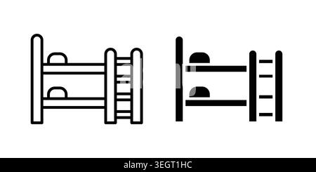 Bunk bed icon vector template set in black Stock Vector