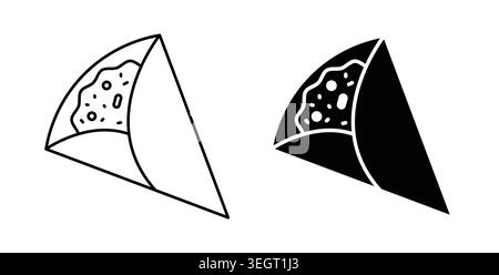 Crepe icon symbol. Vector illustration pack in black color. Stock Vector