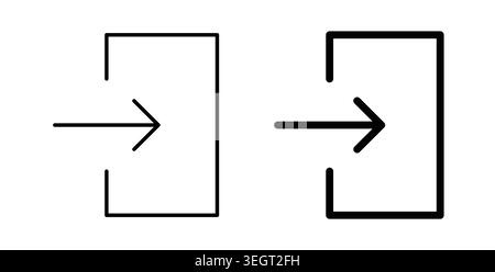 Log out icon symbol. Vector illustration pack in black color. Stock Vector