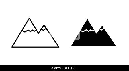 Mountains icon symbol. Vector illustration pack in black color. Stock Vector