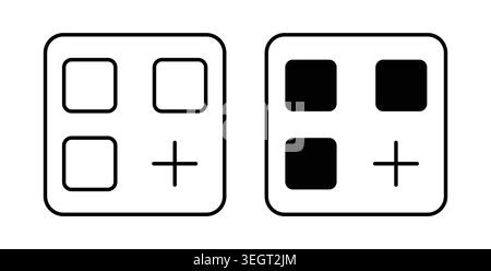 Apps icon symbol. Vector illustration pack in black color. Stock Vector